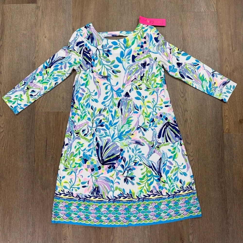 Lilly Pulitzer Ophelia Shift Dress Mermaid Blue Green NWT Size XS Preppy